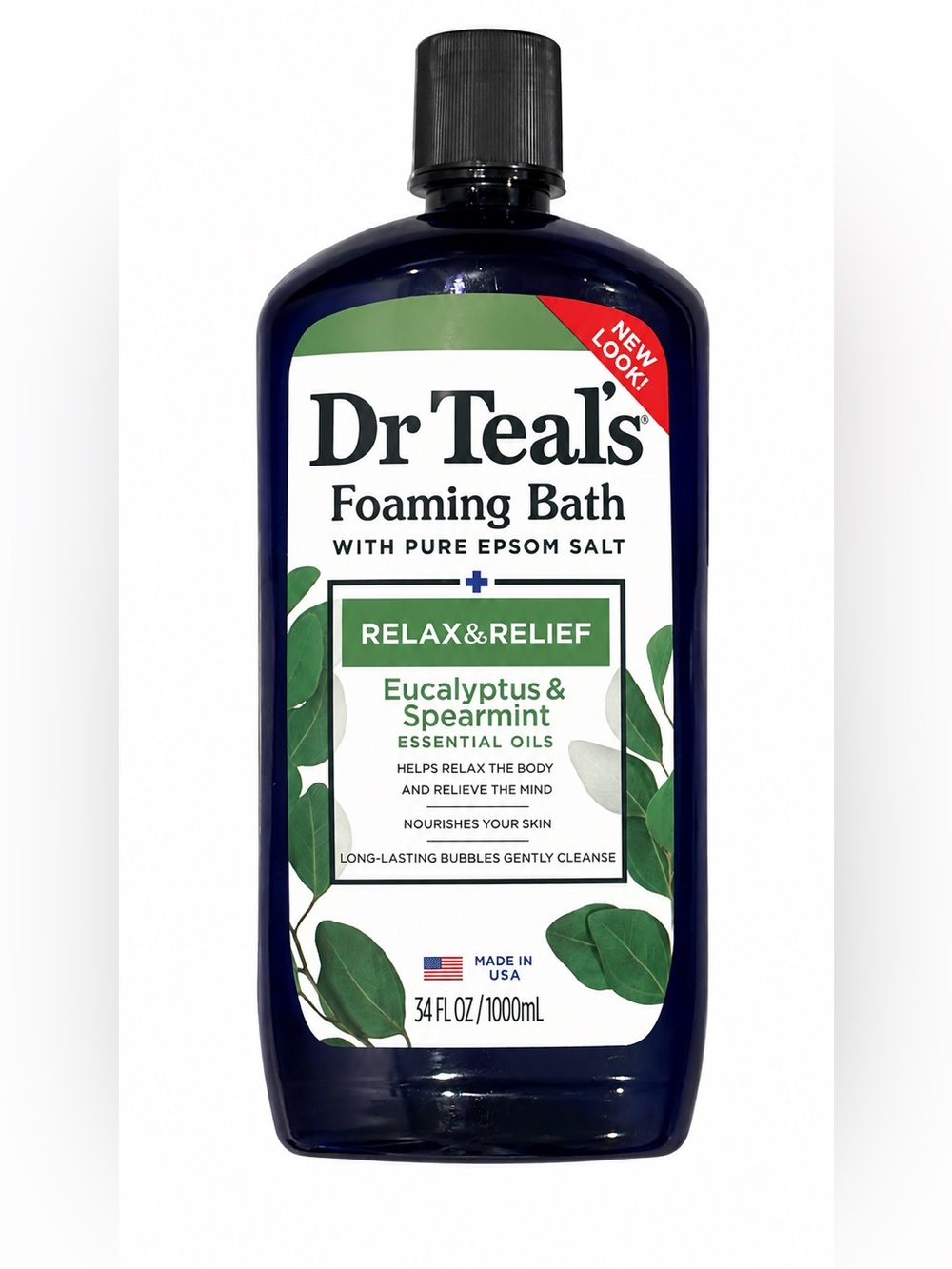 Dr Teal’s Foaming Bath Eucalyptus Spearmint Pure Epsom Salt 34 oz New